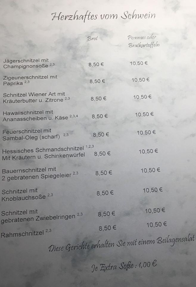 Speisekarte von Gasthaus Fuldatal restaurant, Fuldatal