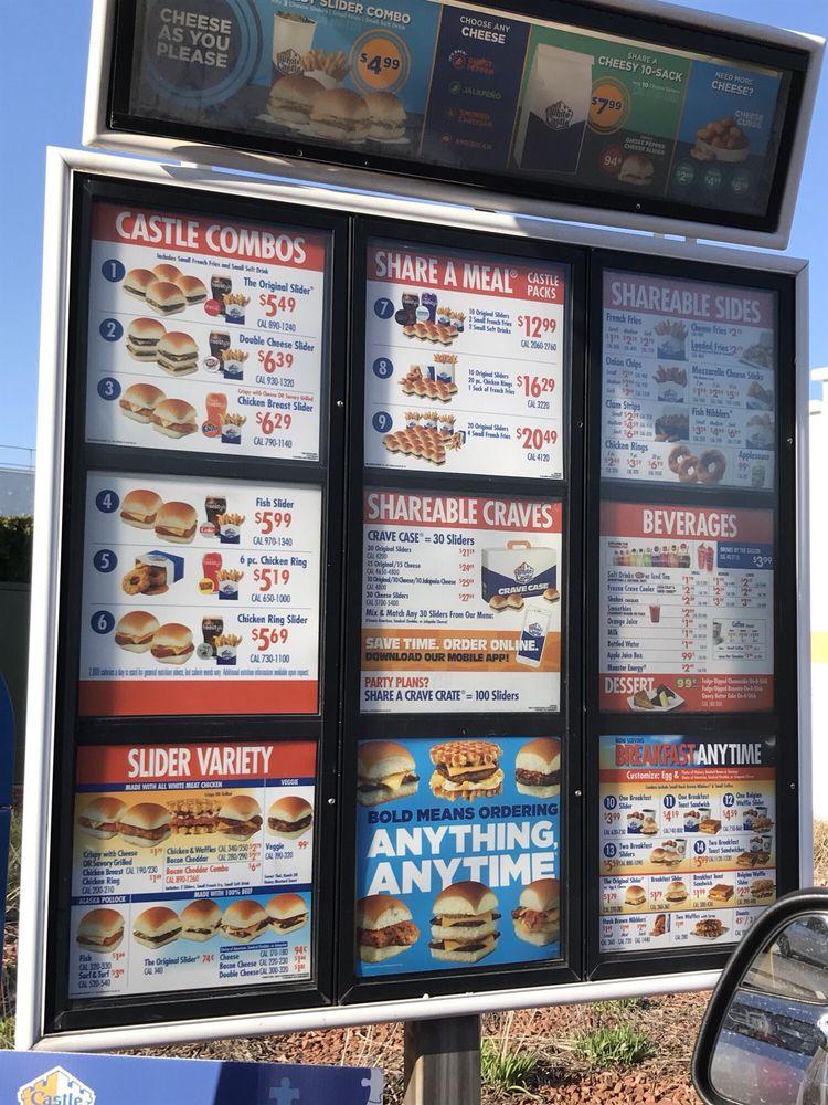 Menu at White Castle fast food, Dearborn, S Telegraph Rd