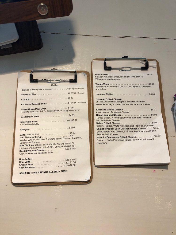 alpha and omega coffee menu