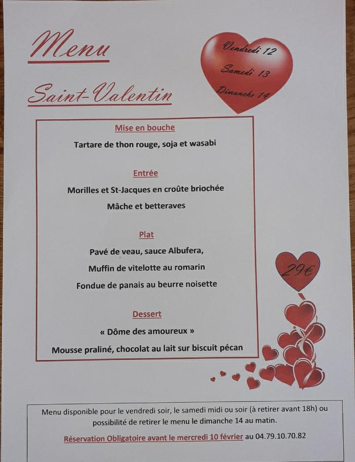 Menu au L'Ardoise restaurant, Flumet