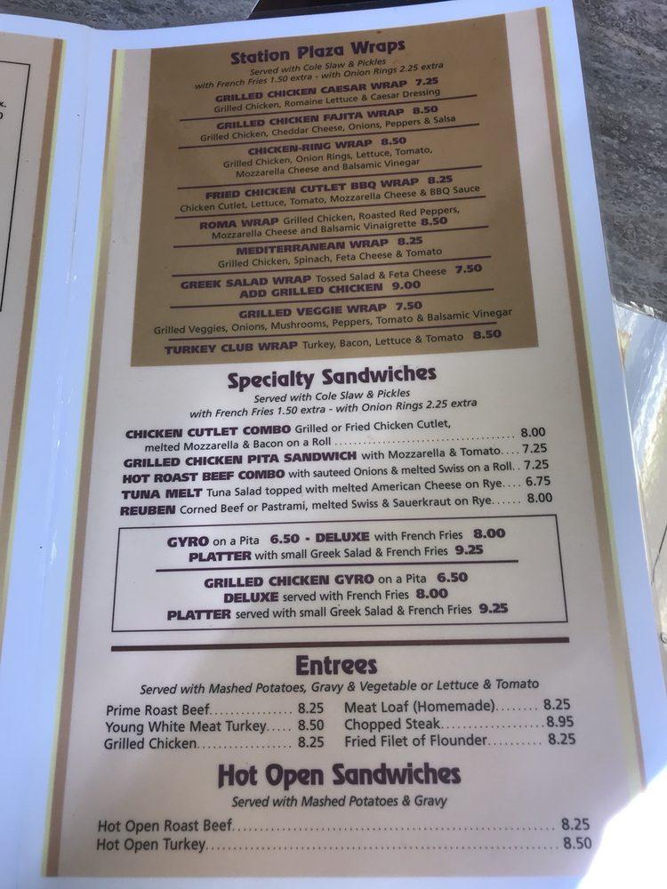 Menu at Station Plaza Coffee Shop and Diner restaurant, Mineola