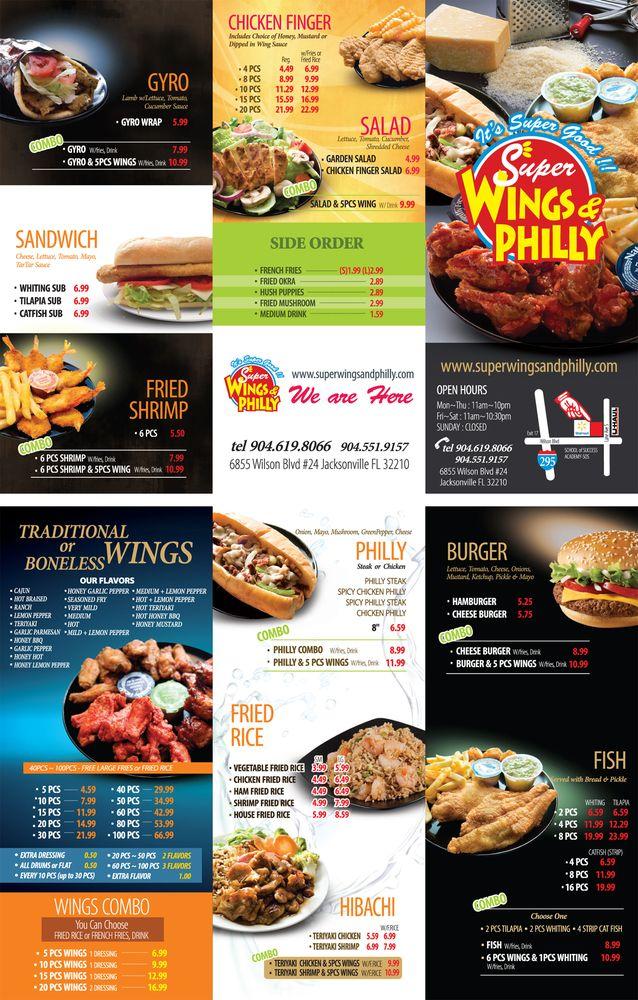 Menu at Super Wings & Philly restaurant, Jacksonville