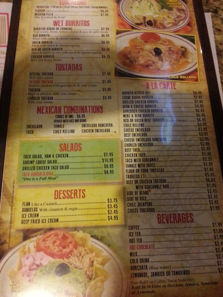 Menu at Casa Gamino restaurant, Paramount, Alondra Blvd