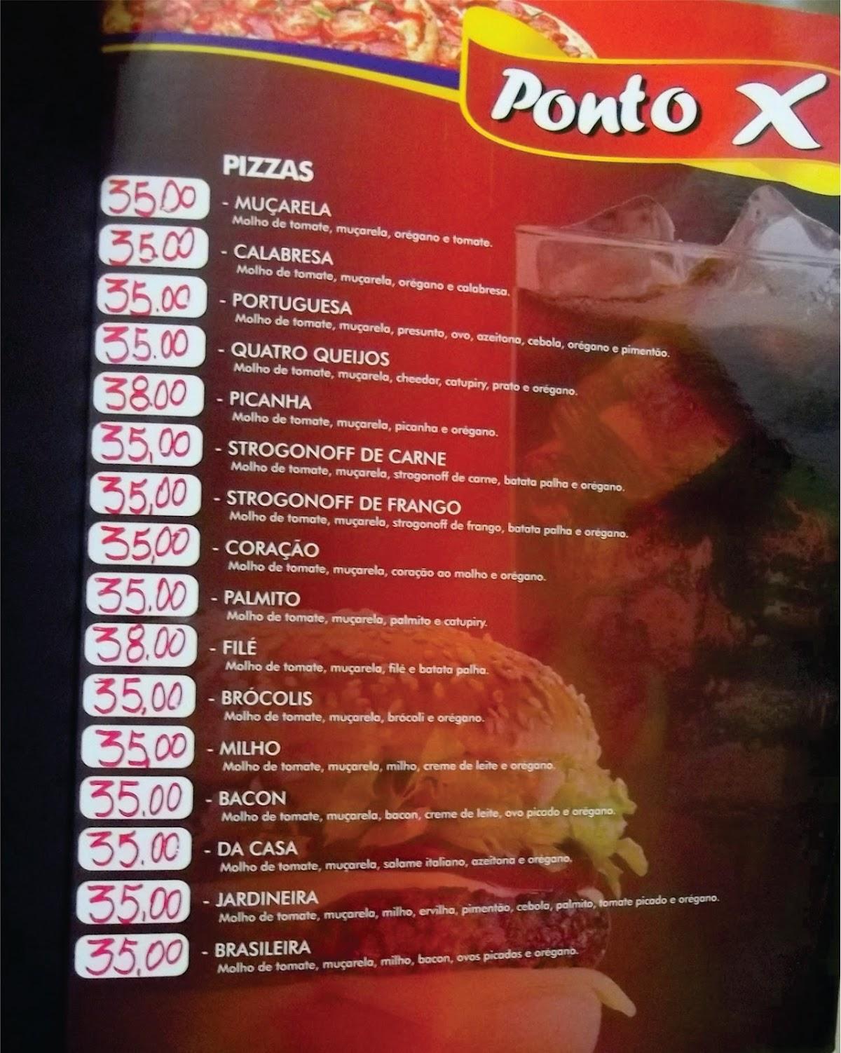 Меню ресторана Ponto X Lanches, xis, hamburguer - Bento Gonçalves RS.,  Bento Gonçalves