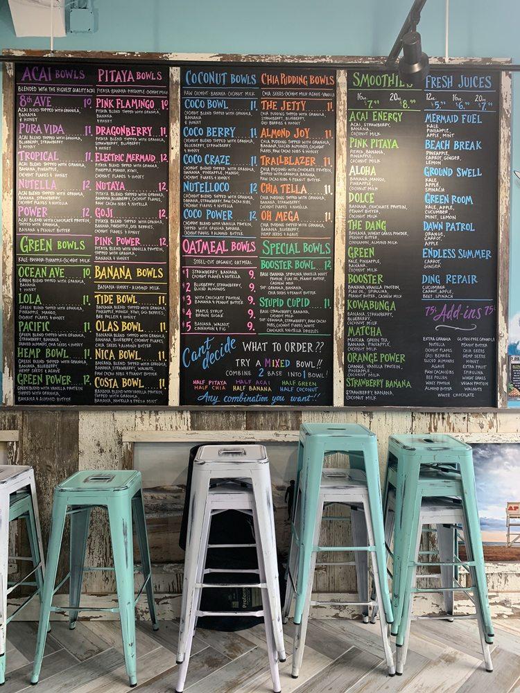 Menu at Playa Bowls pub & bar, Cambridge