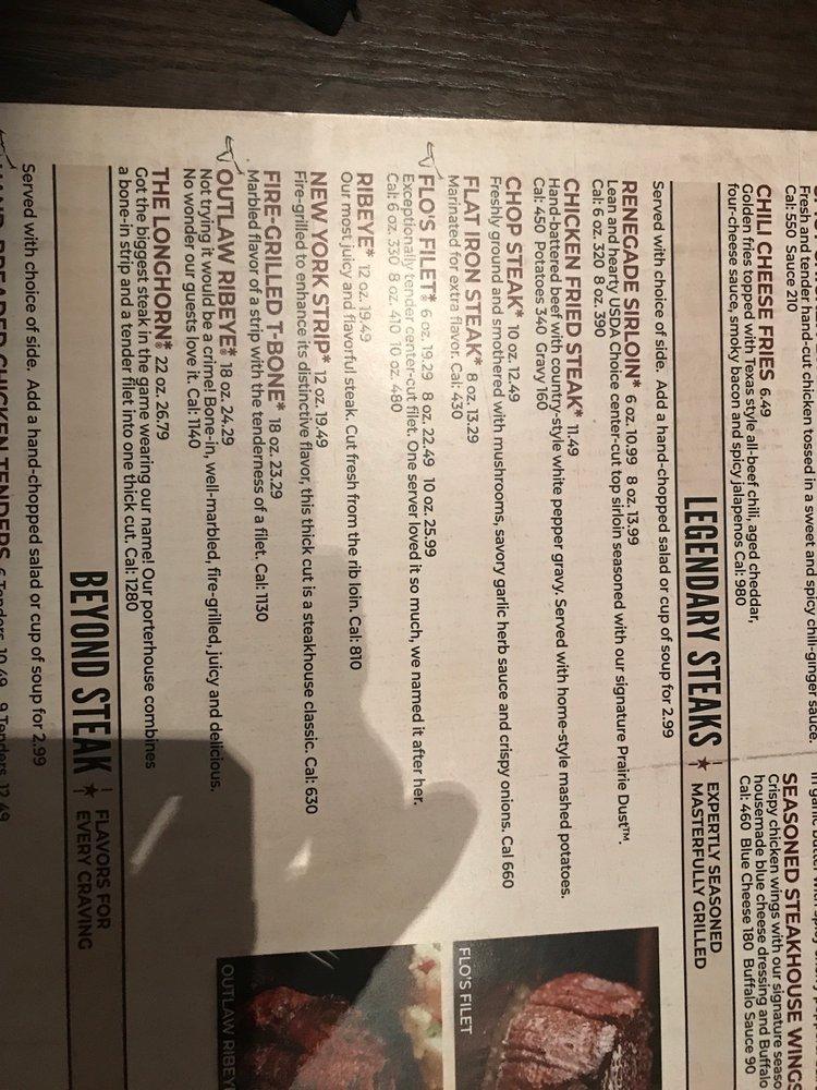 Menu at LongHorn Steakhouse, Fort Smith