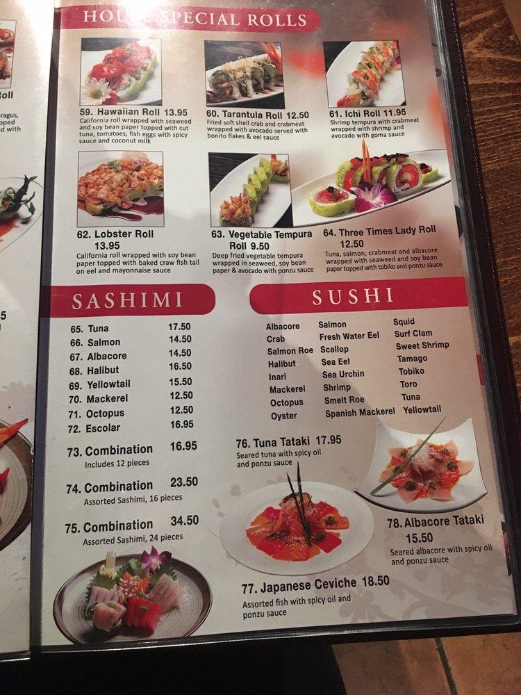 Menu at Yanagi Sushi & Grill restaurant, Pismo Beach