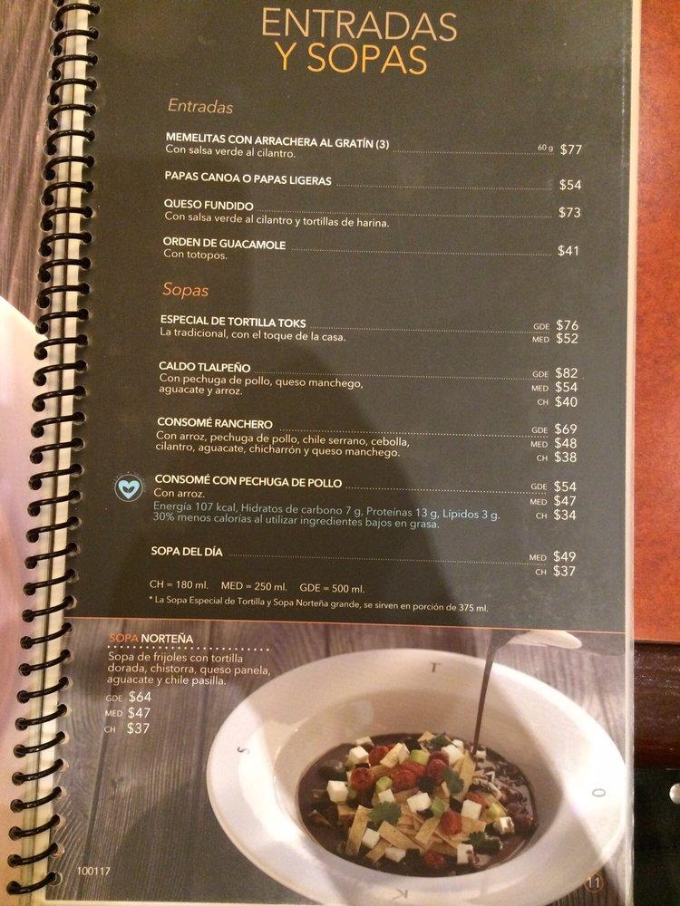 Menu at Toks Insurgentes cafeteria, Monterrey, Av Insurgentes 3901 Colonia