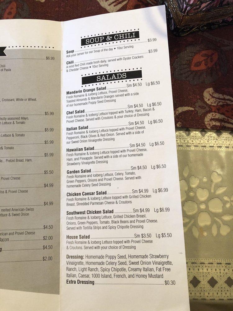 Menu at Dough Depot cafe, Kimmswick