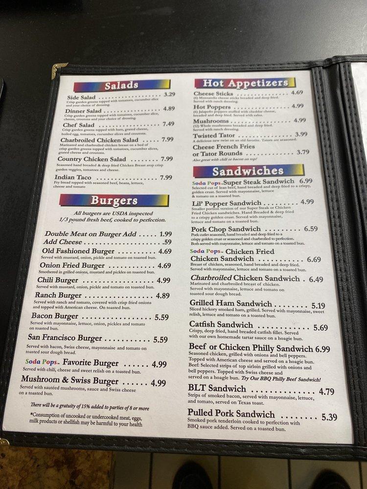 Menu At Soda Pop S 1 Cafe Oklahoma City