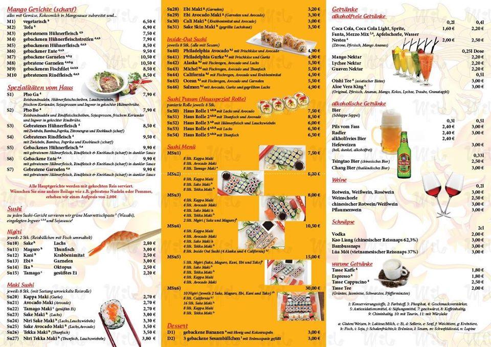 Speisekarte von ASIA HAI Asiatische Spezialitäten restaurant, Elsenfeld