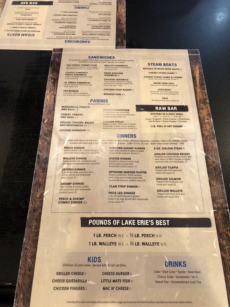 Menu at DeMore's Offshore Bar & Grill, Sandusky
