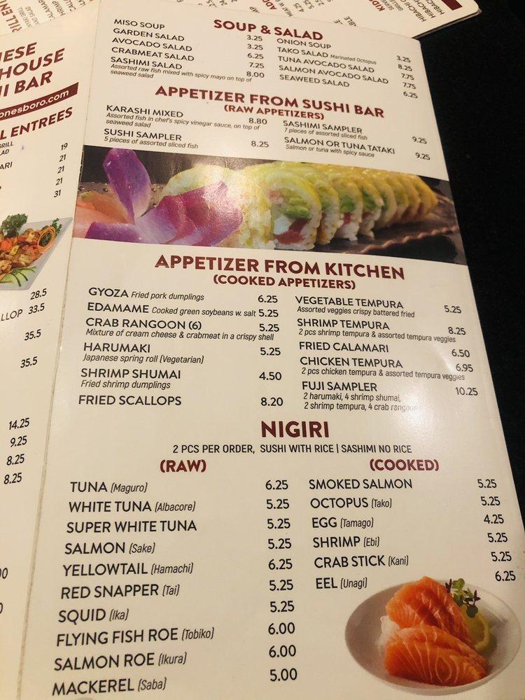 Carta del restaurante Fuji Japanese Steak House, Jonesboro