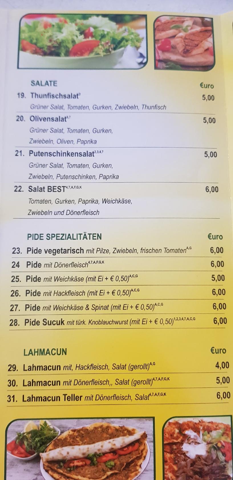 Speisekarte von Best Döner PizzaHaus, Karlsruhe, Elbinger Str. 16H