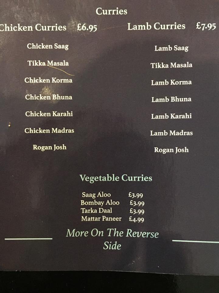 Menu at Five Rivers Punjabi Grill restaurant, Braithwell