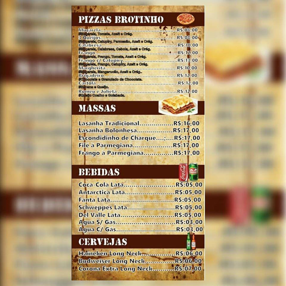 Menu at La Pastina Pizza Truck pizzeria, Brazil