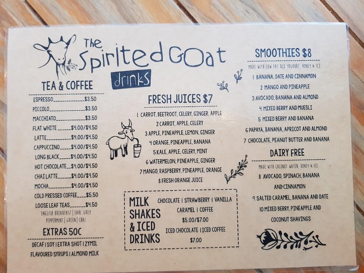 Menu at The Spirited Goat pub & bar, Idalia