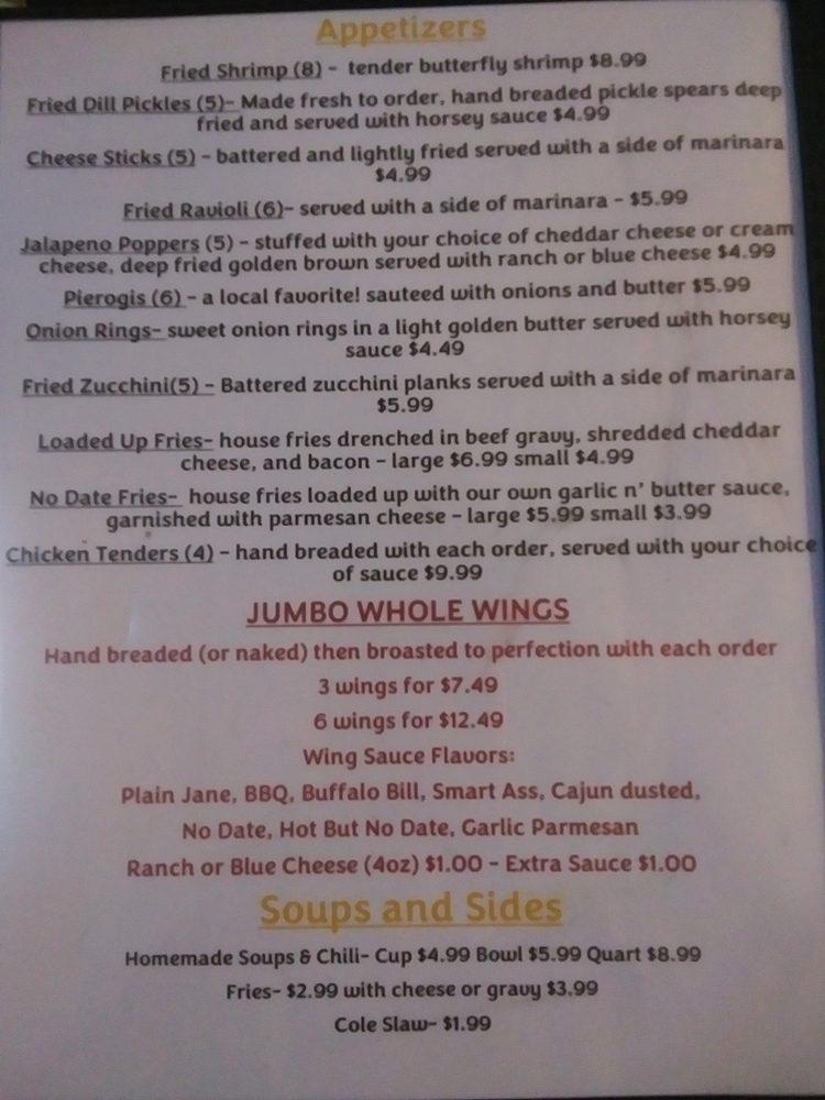Menu at Jimmy G's Bar & Grill, Canonsburg