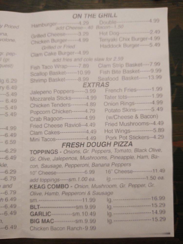 Menu at Keag Store, South Thomaston