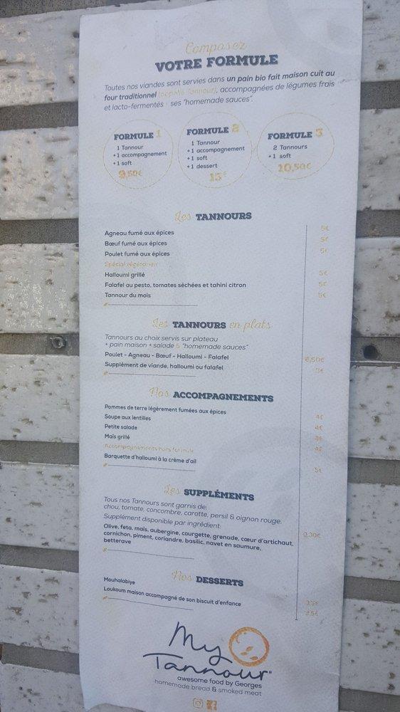 Menu at My Tannour - Ixelles, Ixelles