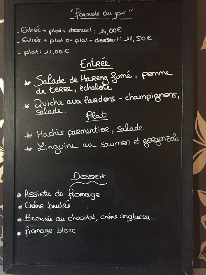 Menu at Le Rital Café, La Loupe