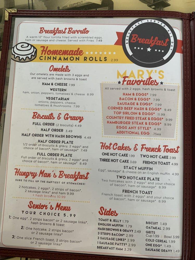 Menu at Stacy's Restaurant, Junction City