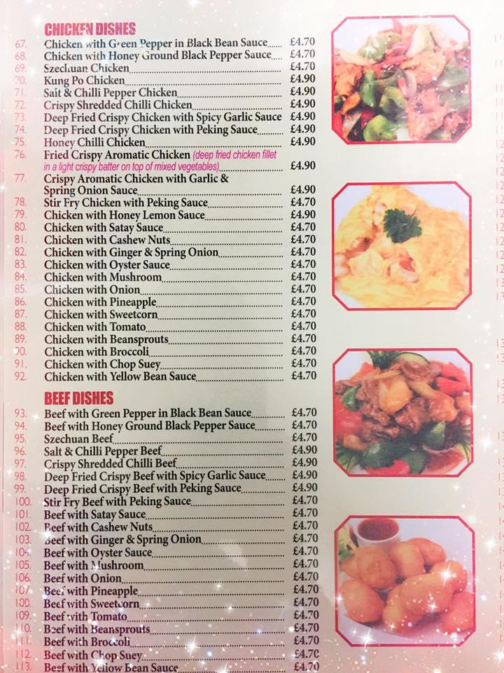 Menu at Oriental City restaurant, Arbroath