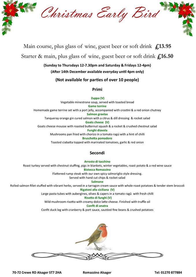 Menu at Romazzino Restaurant & Bar Alsager, Alsager