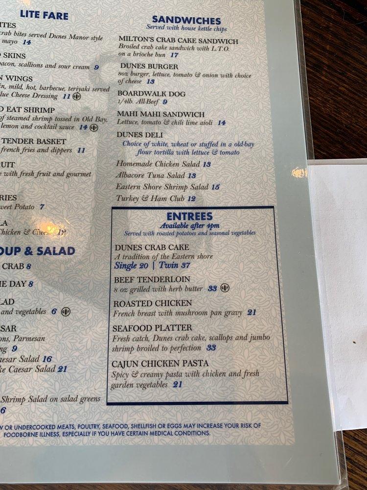 Menu at Victorian Room Restaurant, Ocean City