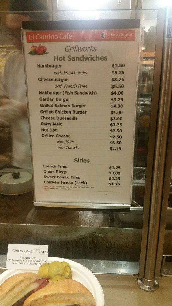 Menu at El Camino Hospital Seminar cafeteria, Mountain View