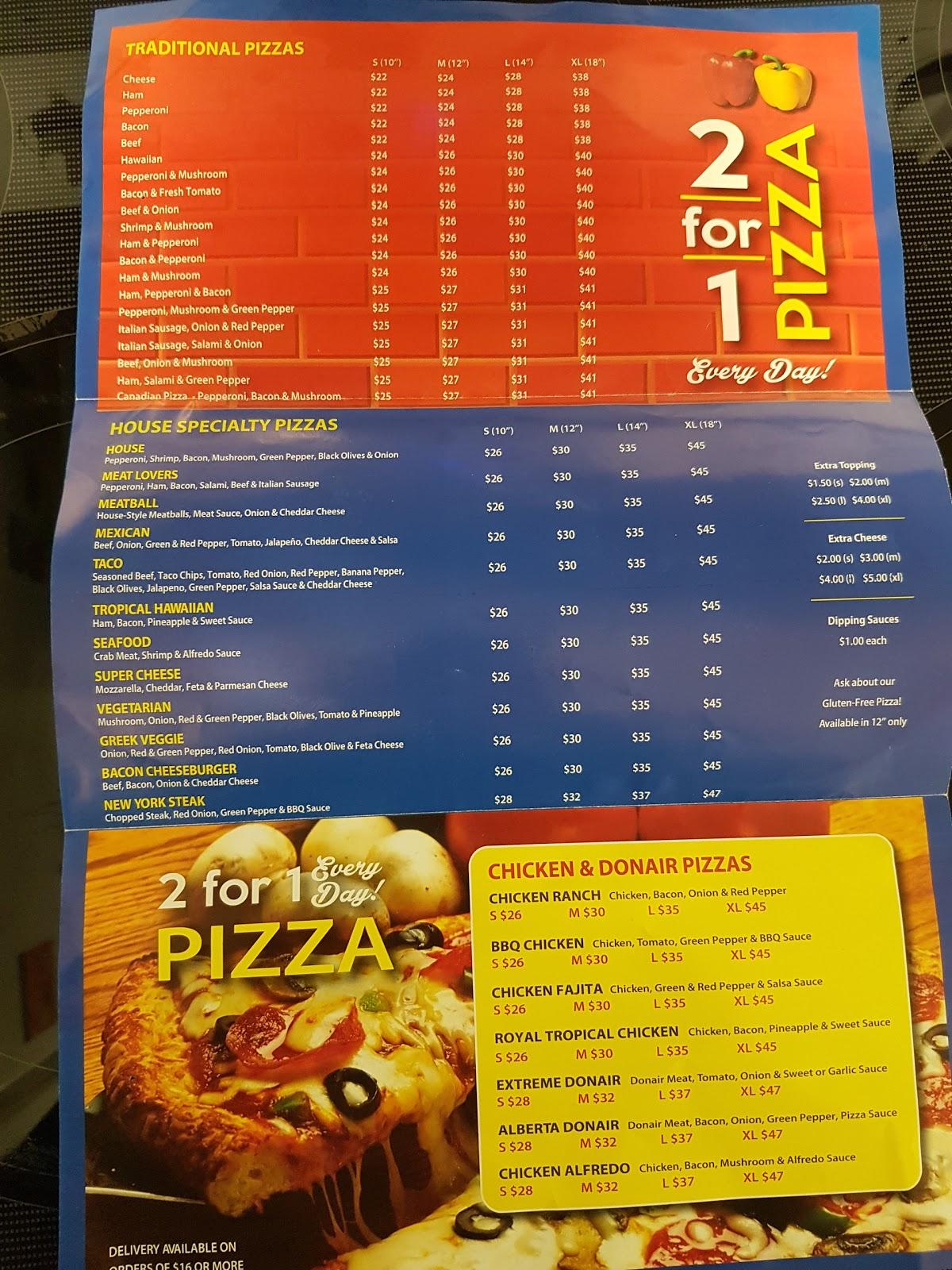 Menu at Extreme Donair Pizza pizzeria, Lloydminster