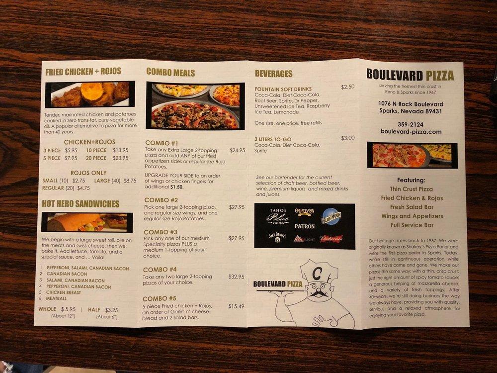 boulevard pizza menu