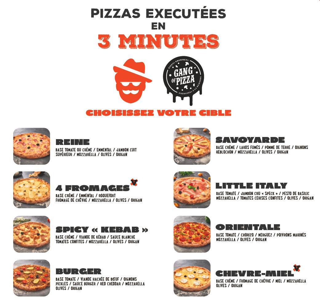 Gangbusters pizza menu