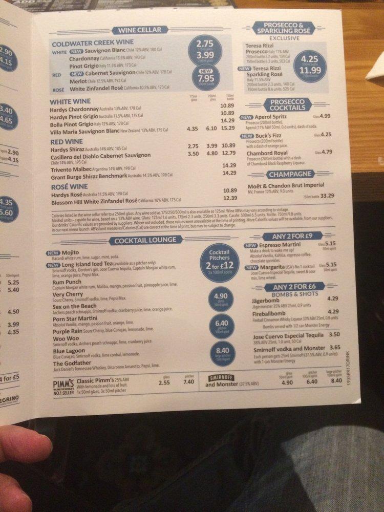 Menu At The Moon Under Water Jd Wetherspoon Pub Bar Manchester