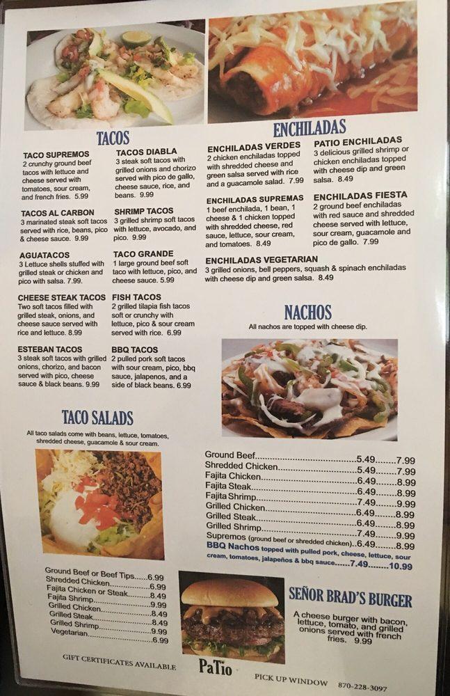 Menu at PaTio Mexican Restaurant, Helena-West Helena, US 49