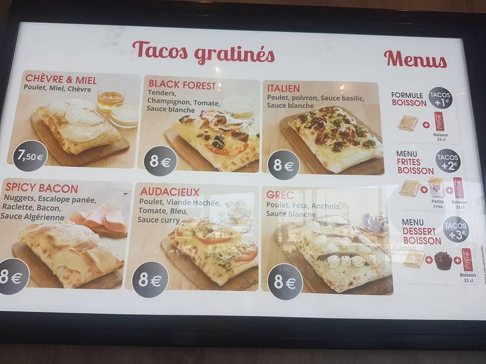 Menu Au Tacos Avenue Restaurant La Seyne Sur Mer