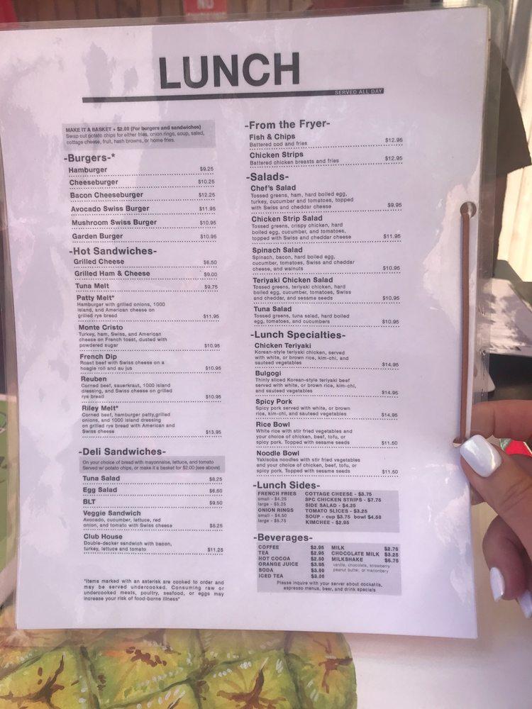Menu at Brail's Restaurant, Eugene, 395 W 5th Ave 2506