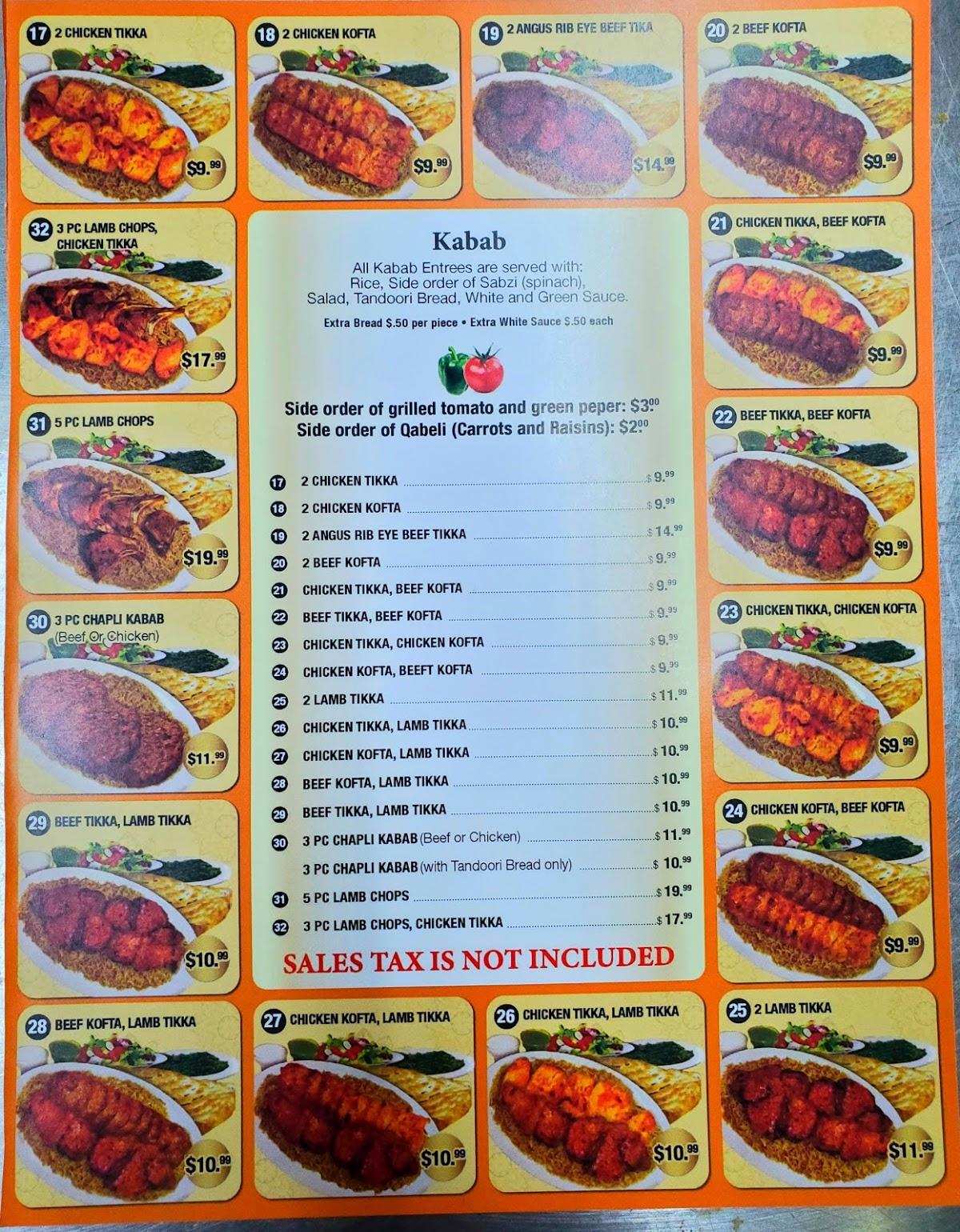 Menu at Pamir Kabab House & Grill restaurant, New York City