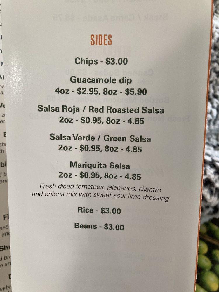Menu at Casa Taco Bayfront Taqueria restaurant, Sea Isle City