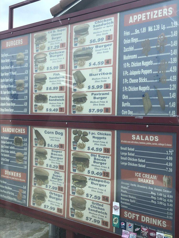 Menu at Best Burger DriveIn fast food, Visalia