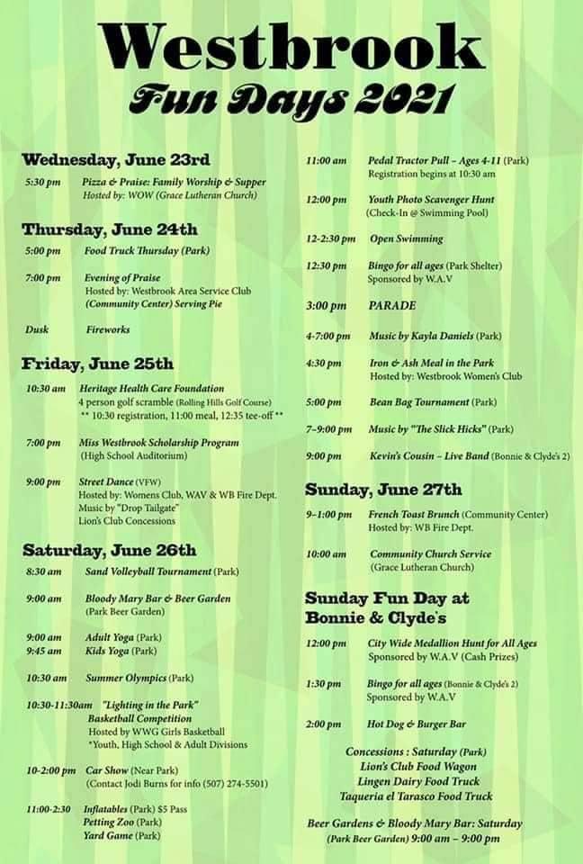 Menu at Bonnie & Clyde's II restaurant, Westbrook