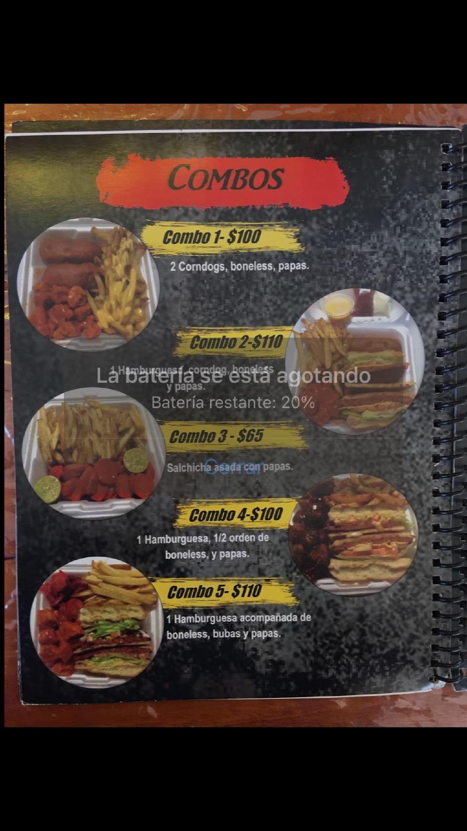 Menu at Alitas King Wings restaurant, San Luis Río Colorado