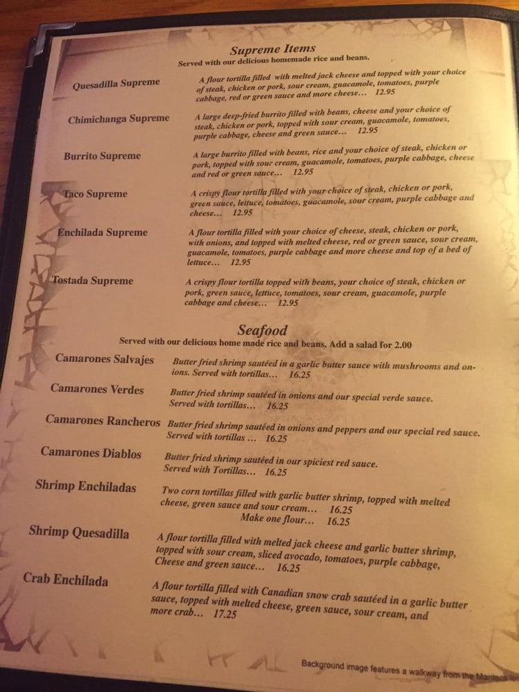 Menu at El Jardín pub & bar, Twain Harte