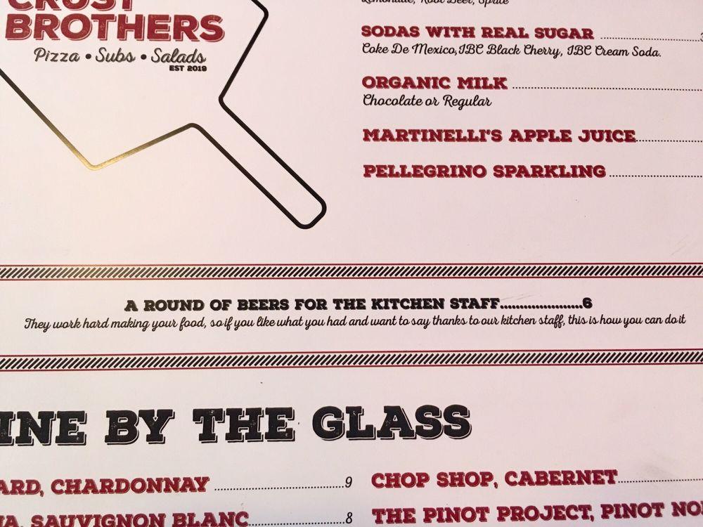 Menu at Crust Brothers Pizza pizzeria, Scottsdale, E Shea Blvd Suite 111