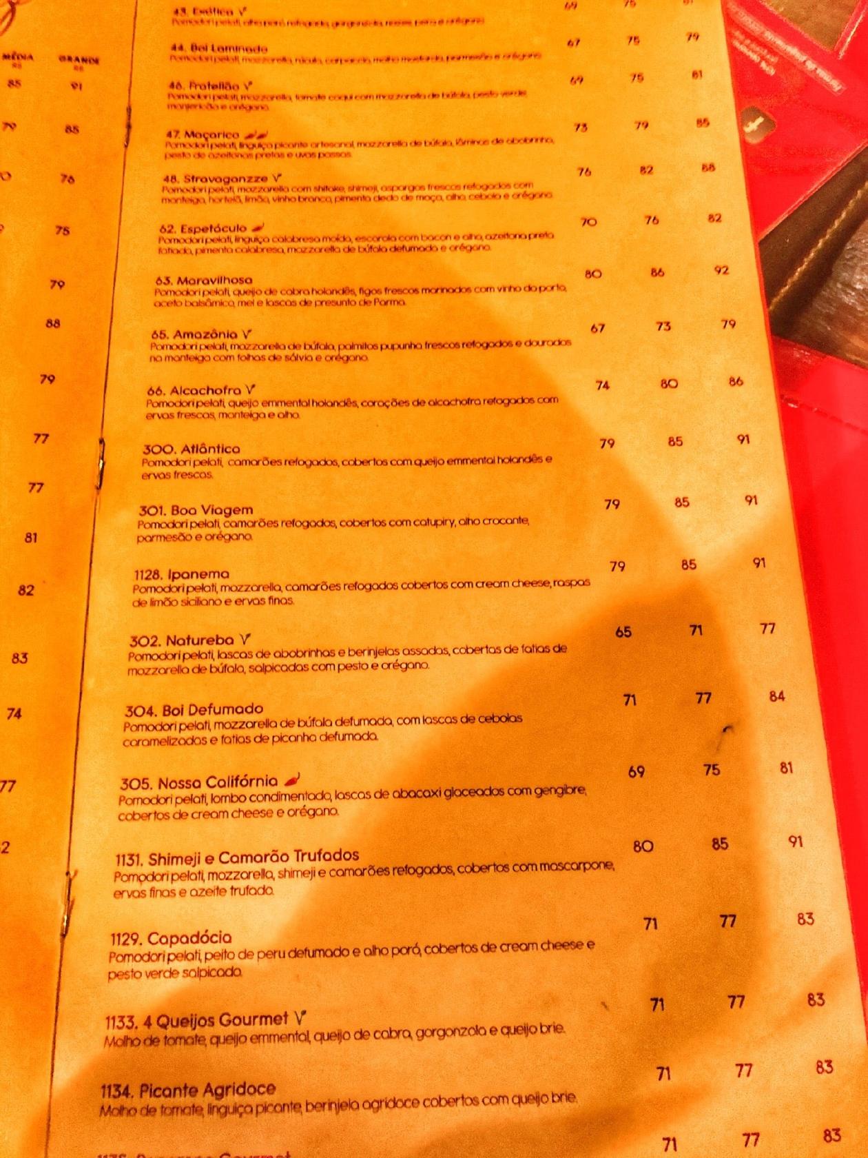 Fratello Uno Pizzaria - Asa Sul cardápio