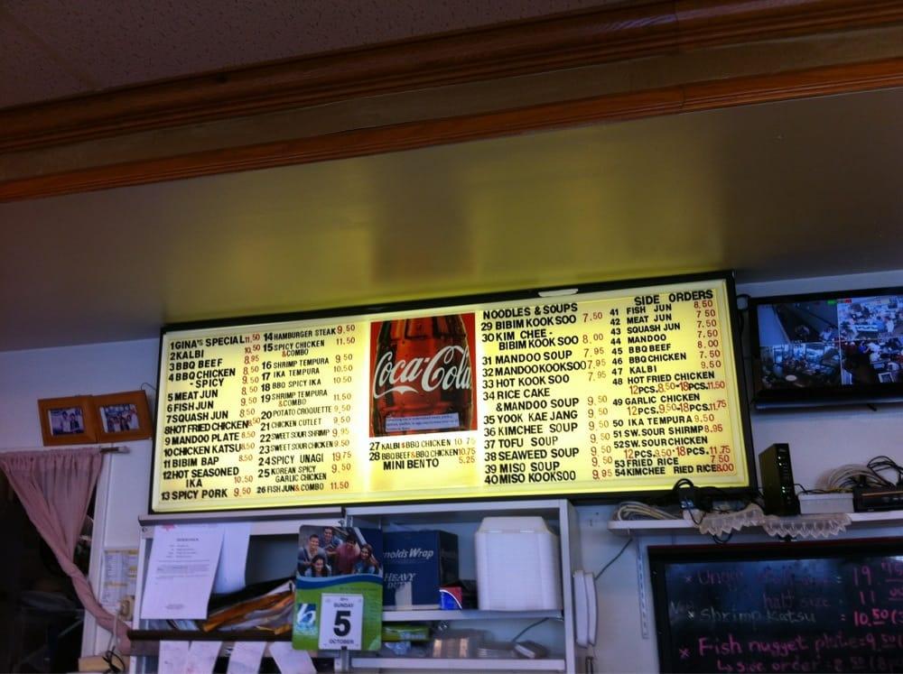 Menu At Gina's Barbeque, Honolulu, Kapiolani Blvd