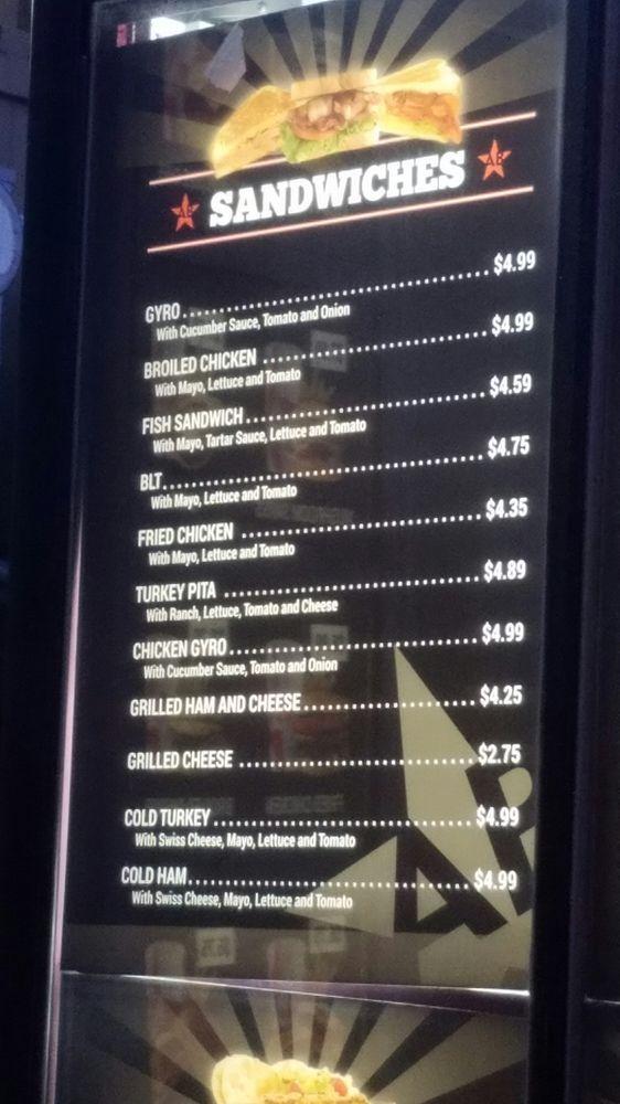 Menu at American Burgers restaurant, Tooele
