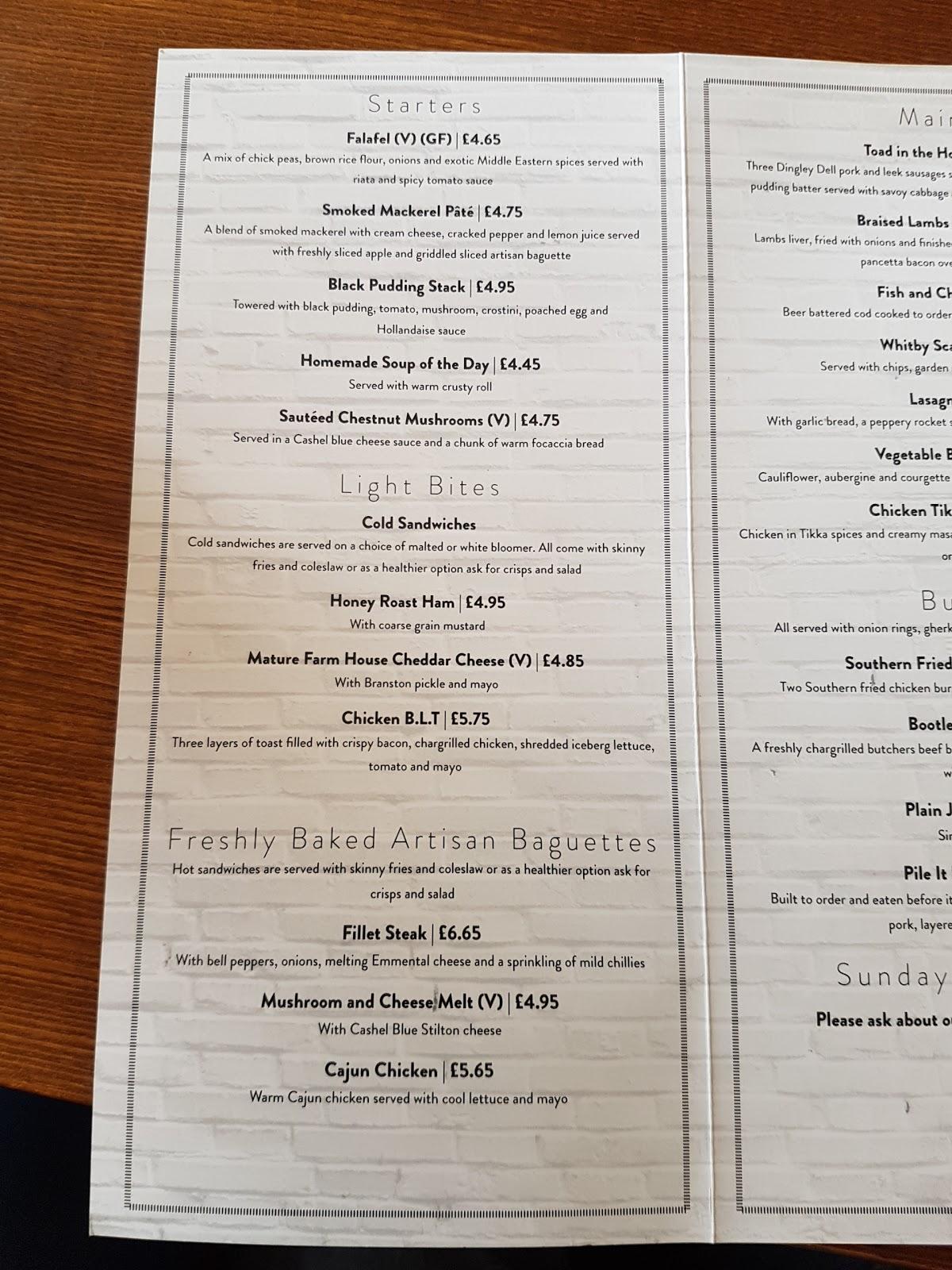 Menu at Cart and Horses pub & bar, Atherton