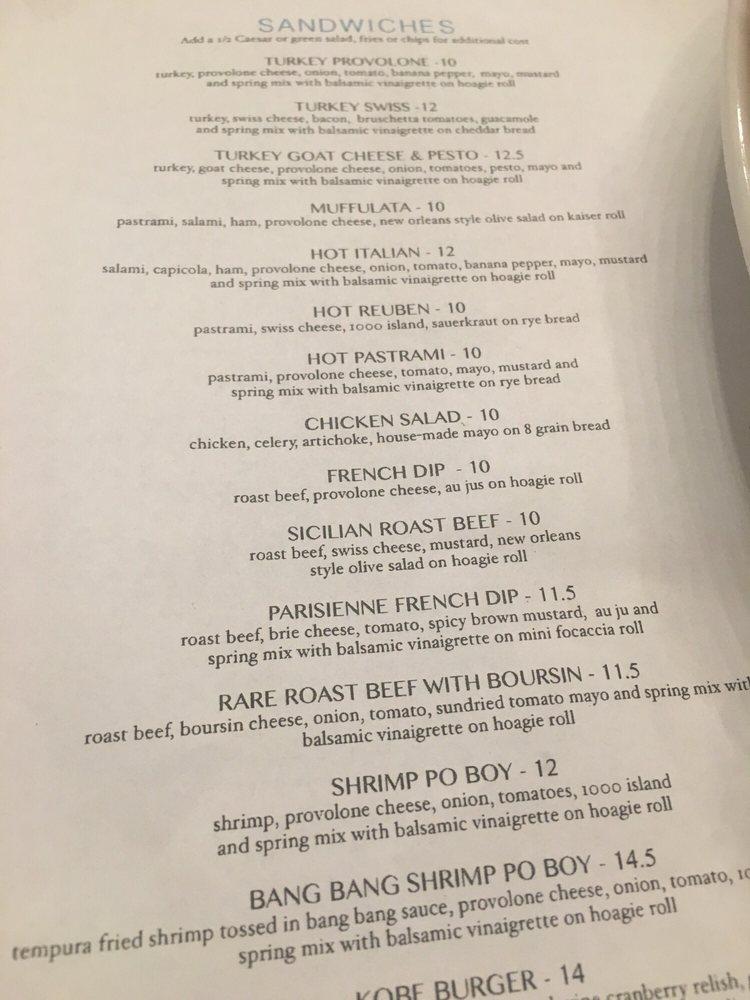 Menu at The French Pantry restaurant, Jacksonville