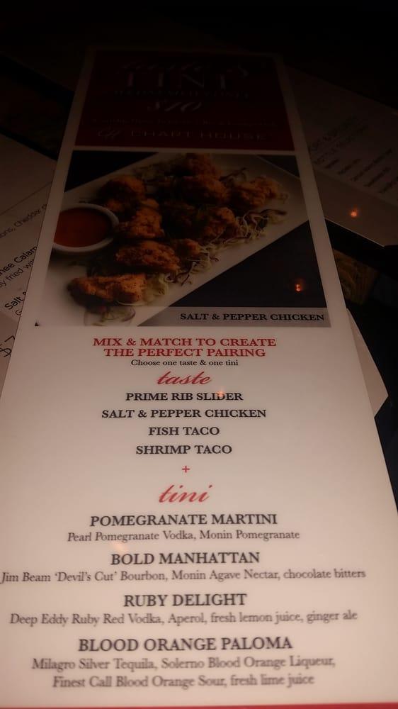 Menu at Chart House steakhouse, Savannah